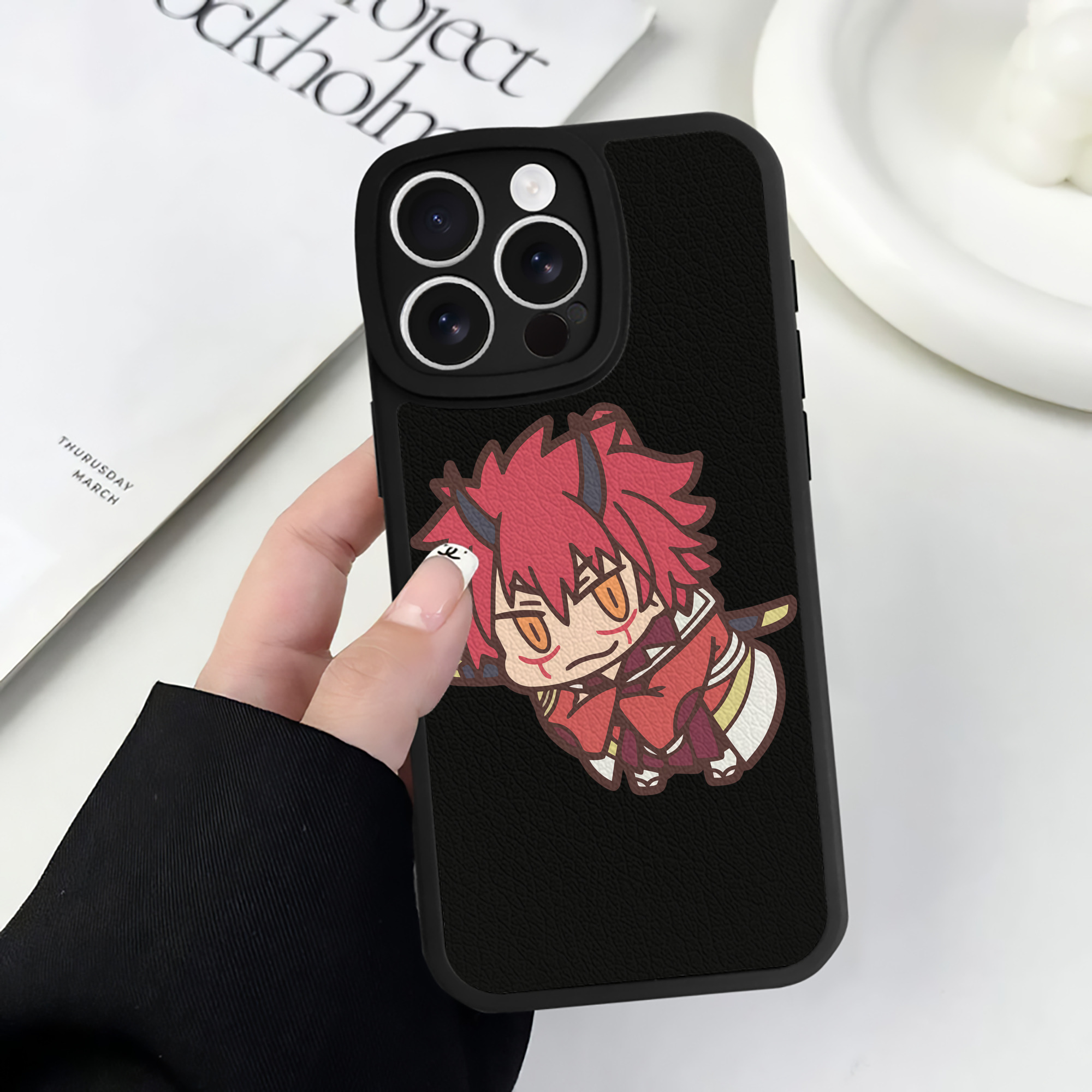 （画像用） 転スラ Regarding Reincarnated to Slime 【iPhone 16シリーズ対応】シリコンスマホケース（レザー調） 材質：シリコン